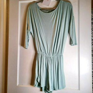 Pink Lily Short Romper.  Small .  Sage Green Color